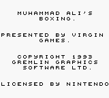Boxing title screen for GameBoy
